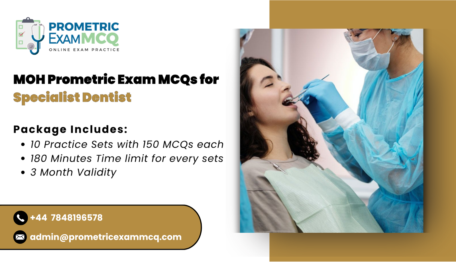 MOH Prometric Exam MCQs for Specialist Dentist