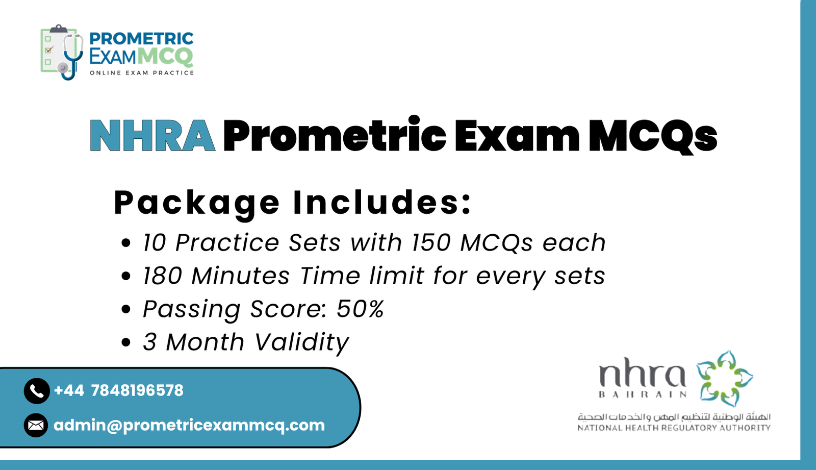 NHRA Prometric Exam MCQs