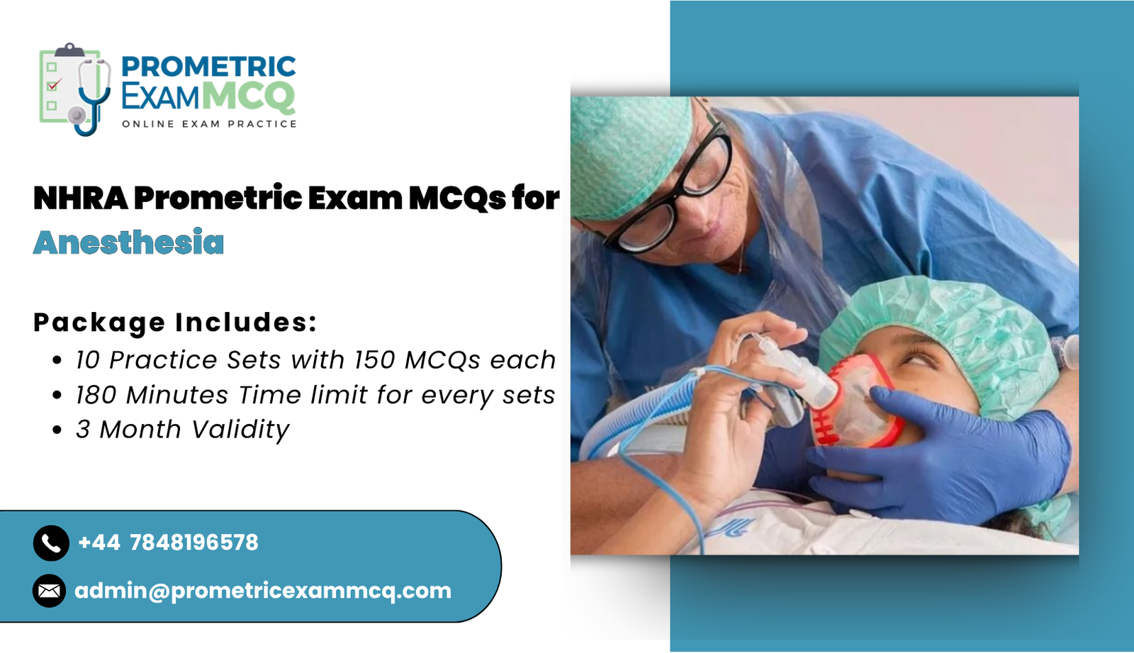 NHRA Prometric Exam MCQs for Anesthesia
