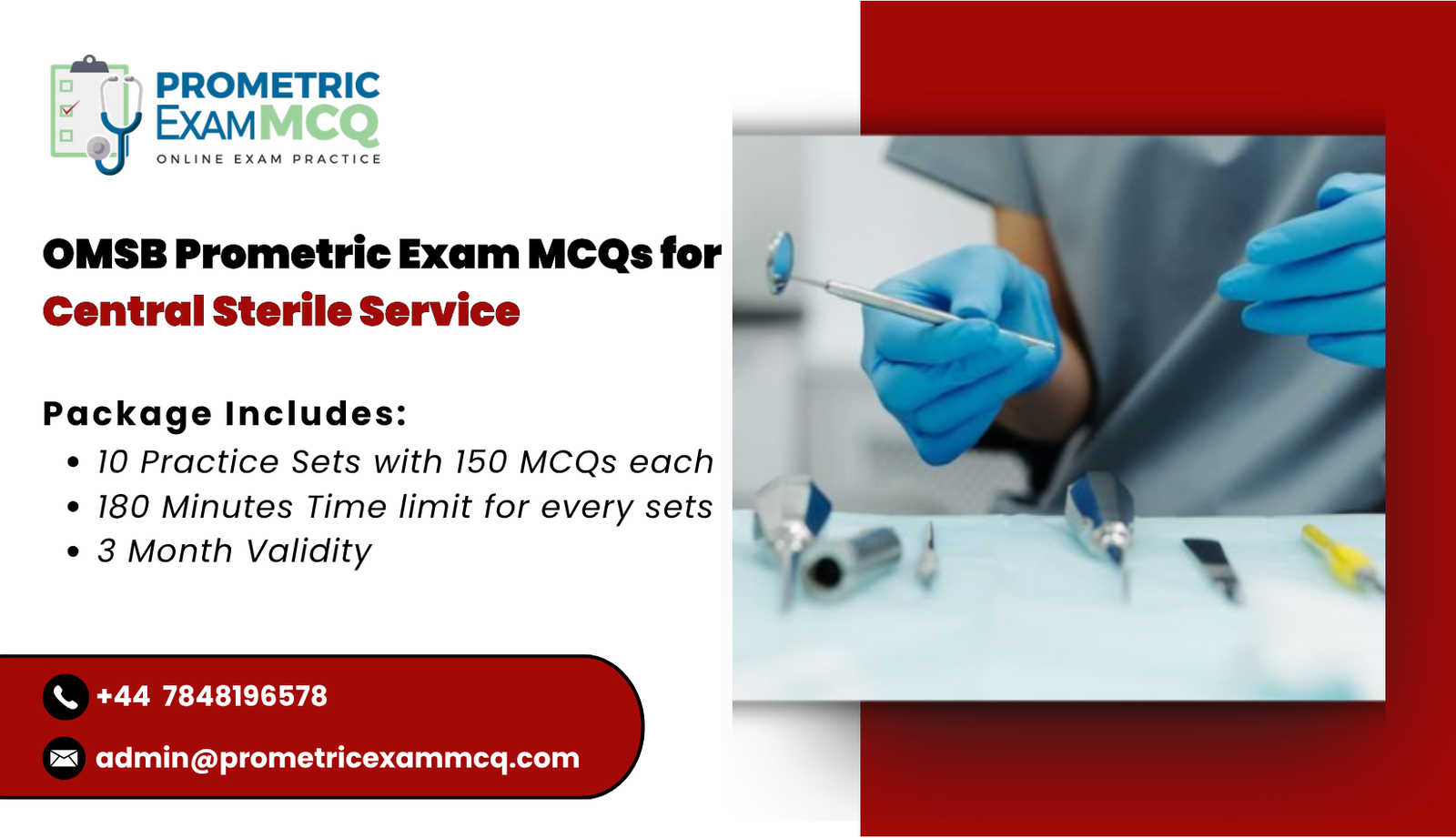 OMSB Prometric Exam MCQs for Central Sterile Service