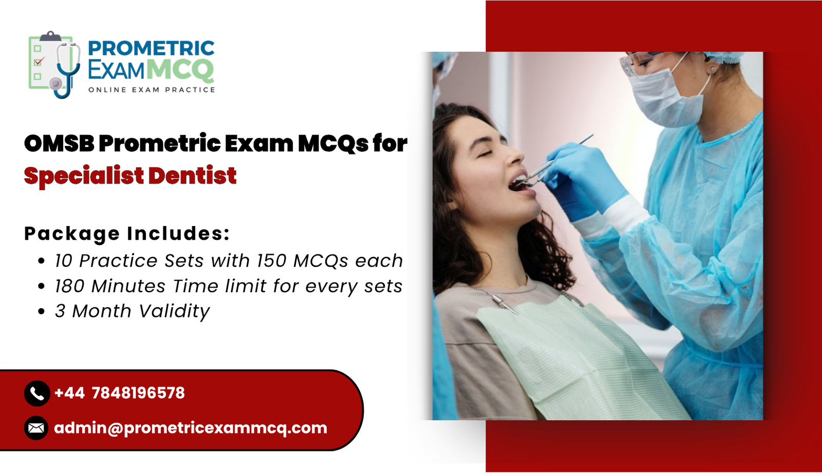 OMSB Prometric Exam MCQs for Specialist Dentist