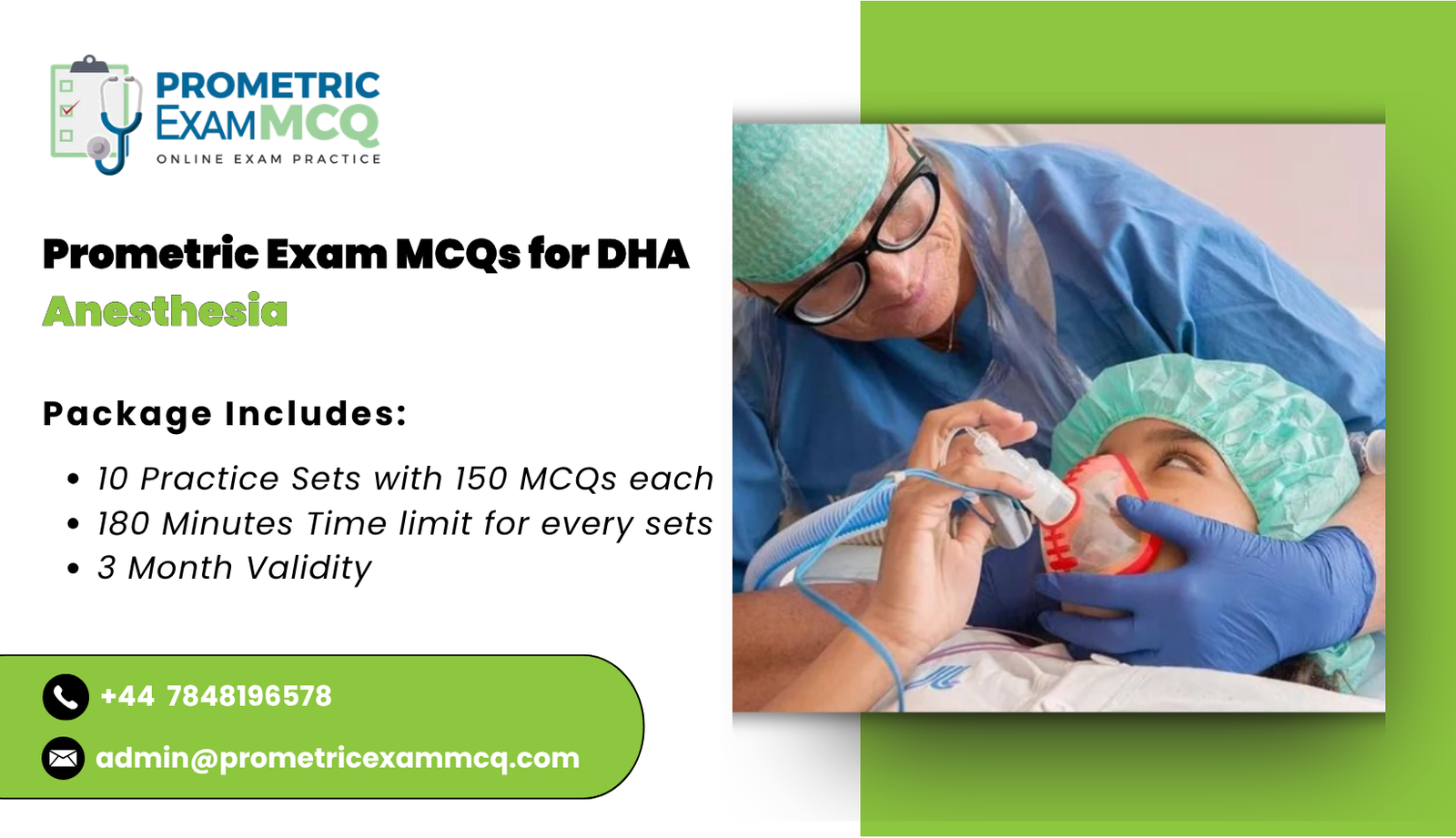 Prometric Exam MCQs for DHA Anesthesia