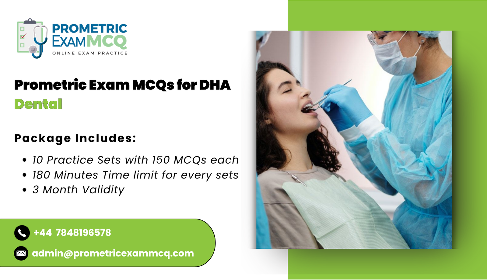 Prometric Exam MCQs for DHA Dental