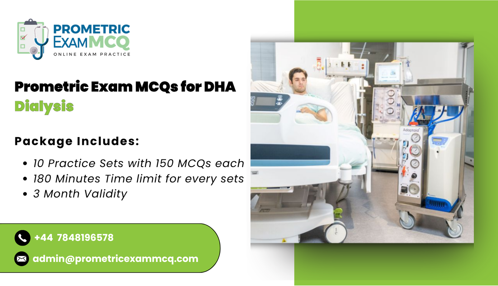 Prometric Exam MCQs for DHA Dialysis