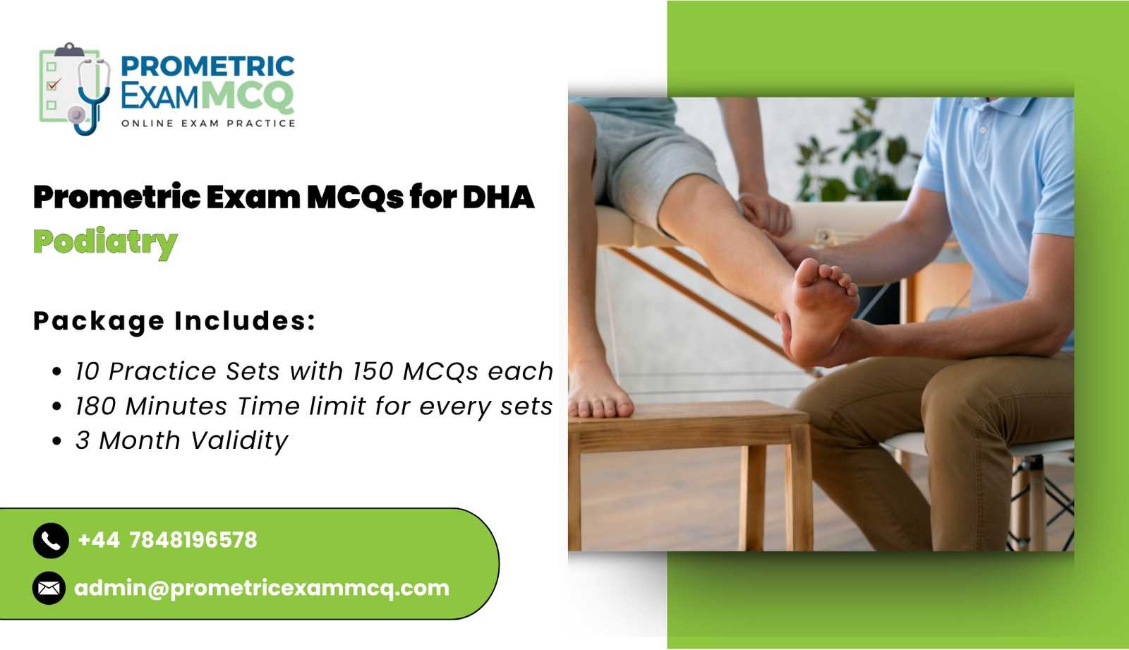 Prometric Exam MCQs for DHA Podiatry