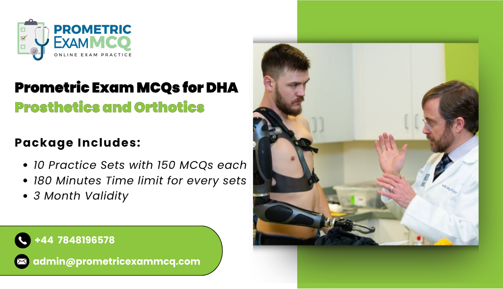 Prometric Exam MCQs for DHA Prosthetics and Orthotics