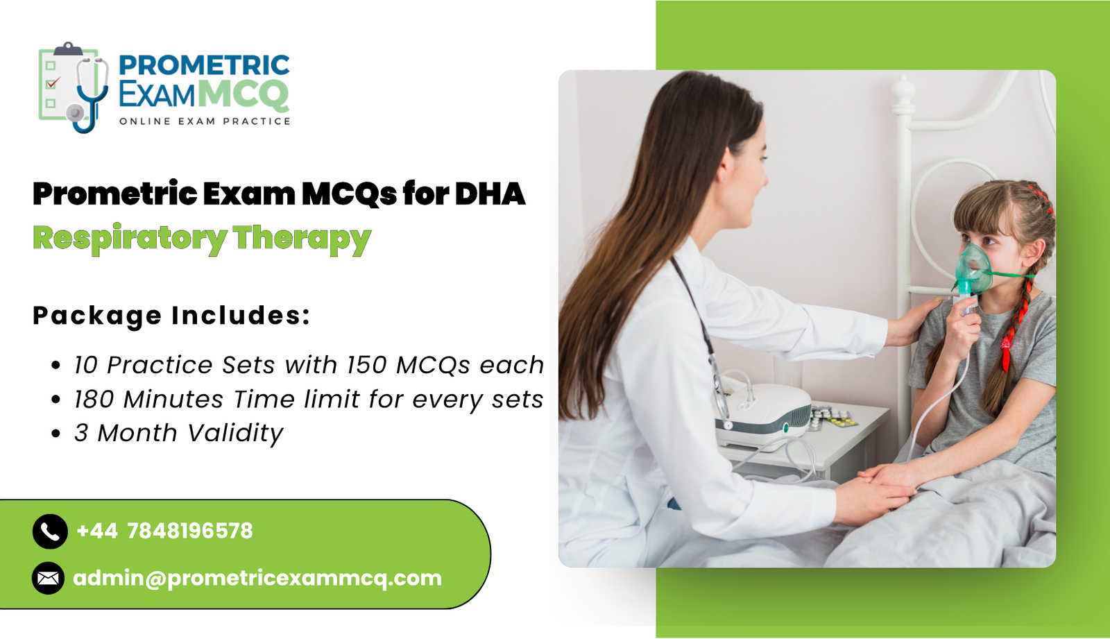 Prometric Exam MCQs for DHA Respiratory Therapy