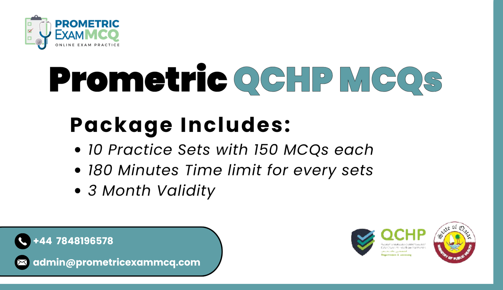 Prometric QCHP MCQs