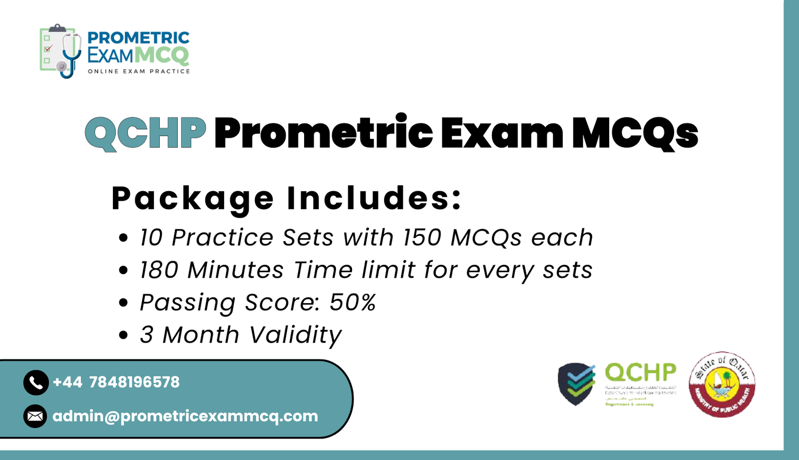 QCHP Prometric Exam MCQs