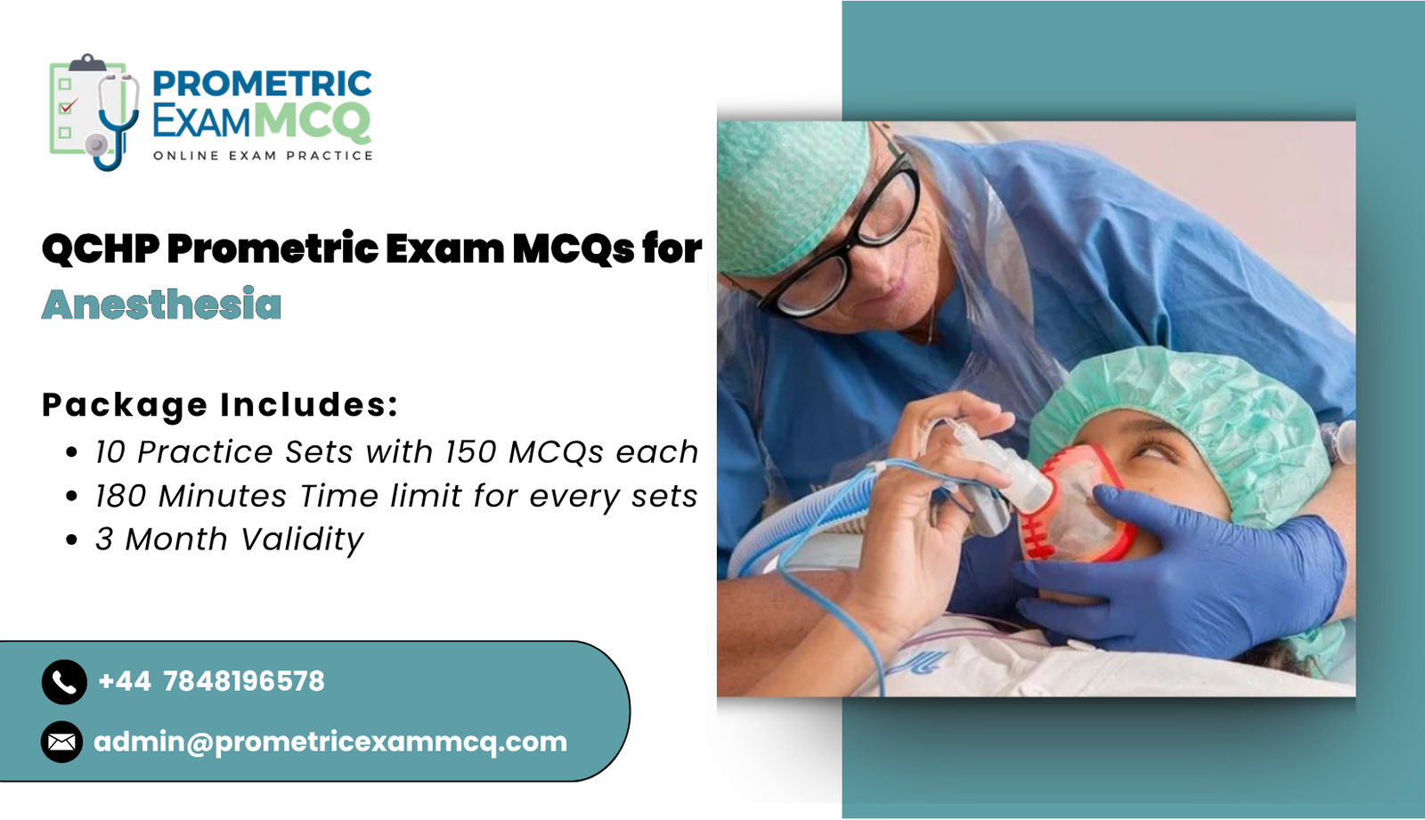 QCHP Prometric Exam MCQs for Anesthesia