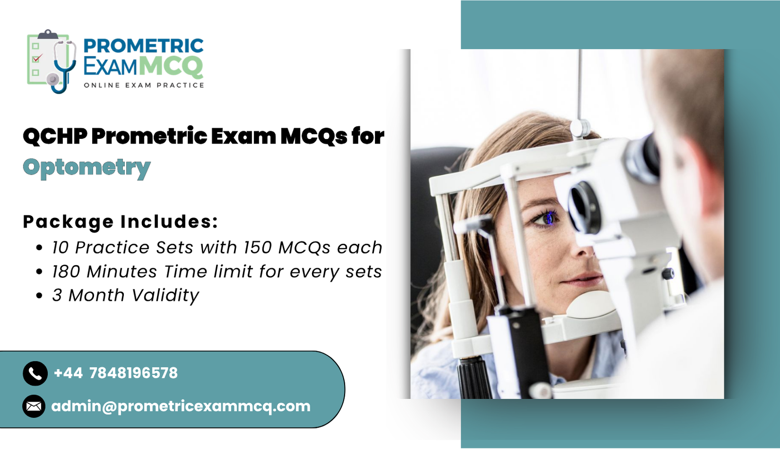 QCHP Prometric Exam MCQs for Optometry