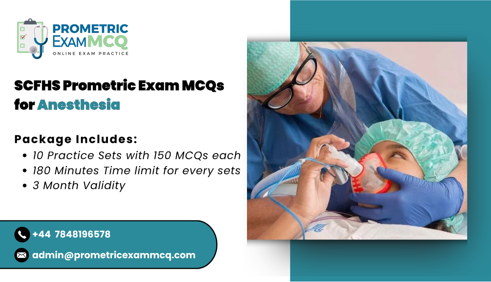 SCFHS Prometric Exam MCQs for Anesthesia