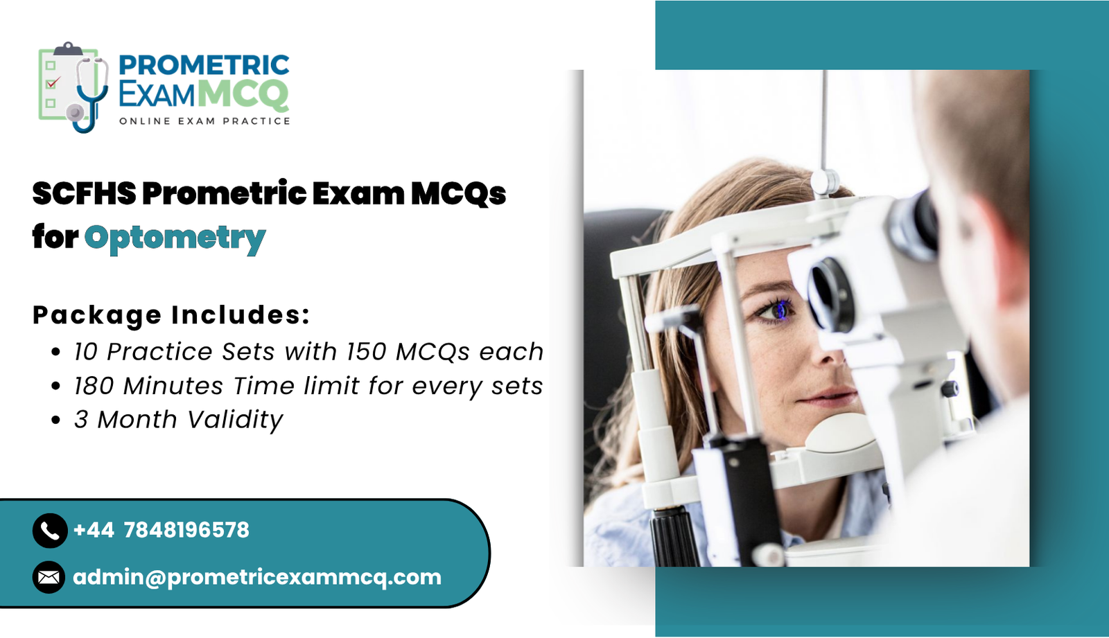 SCFHS Prometric Exam MCQs for Optometry