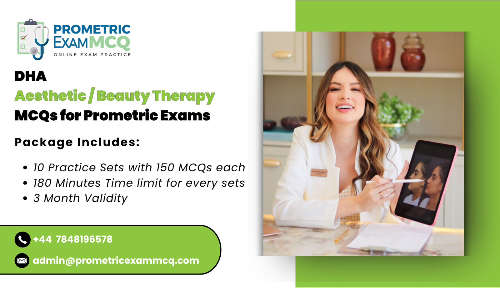 DHA Aesthetic _ Beauty Therapy MCQs for Prometric Exams