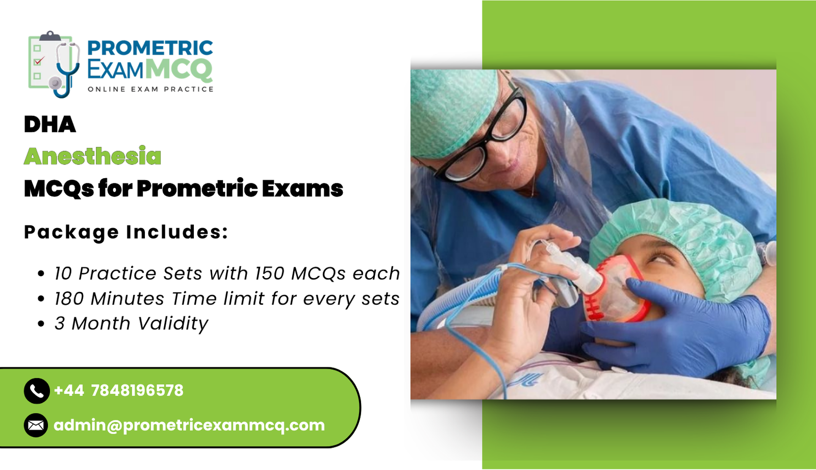 DHA Anesthesia MCQs for Prometric Exams