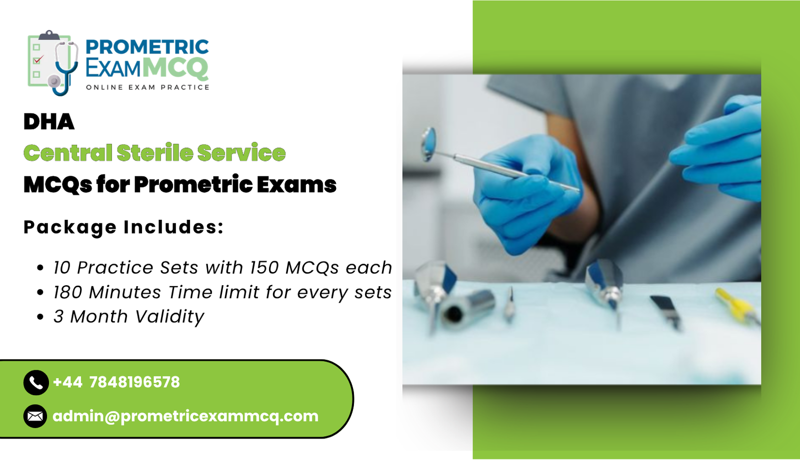 DHA Central Sterile Service MCQs for Prometric Exams