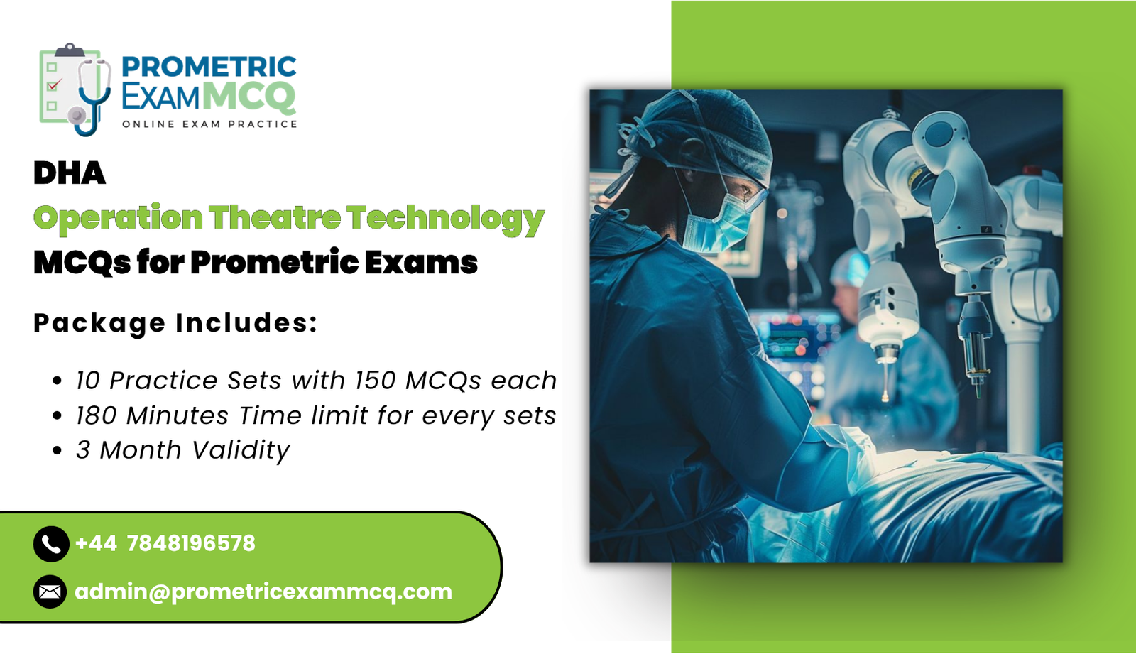 DHA Operation Theatre Technology MCQs for Prometric Exams