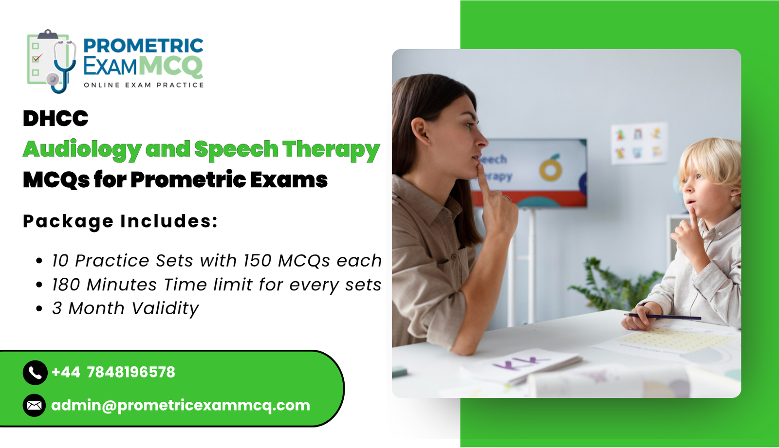 DHCC Audiology and Speech Therapy MCQs for Prometric Exams