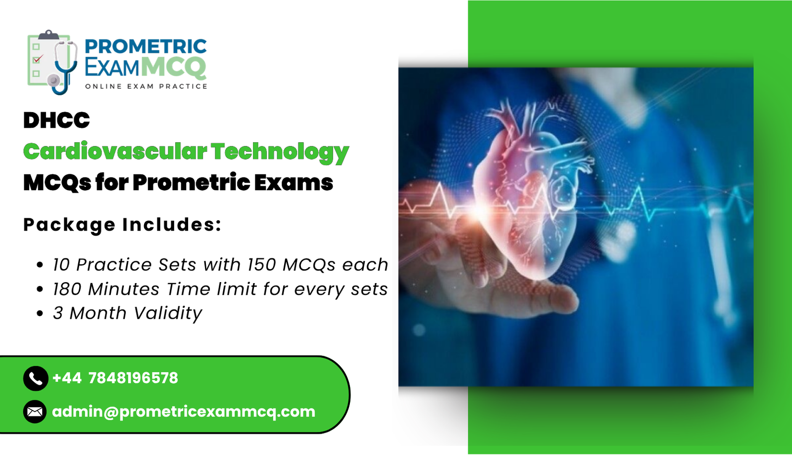 DHCC Cardiovascular Technology MCQs for Prometric Exams