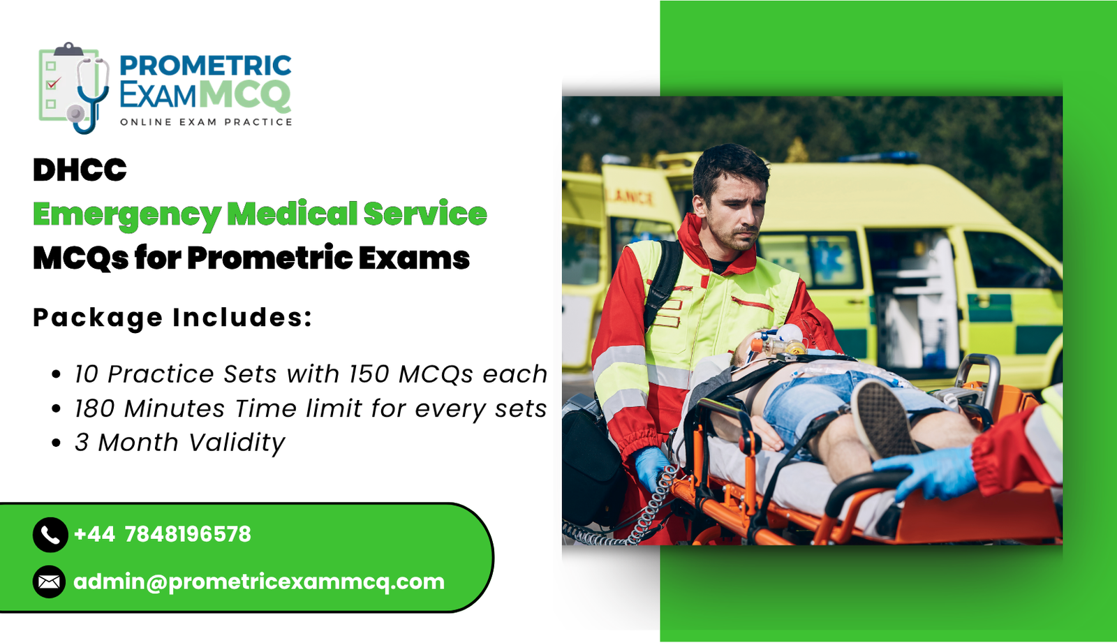 DHCC Emergency Medical Service MCQs for Prometric Exams