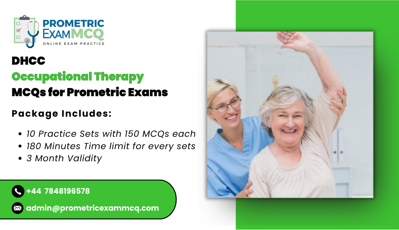 DHCC Occupational Therapy MCQs for Prometric Exams