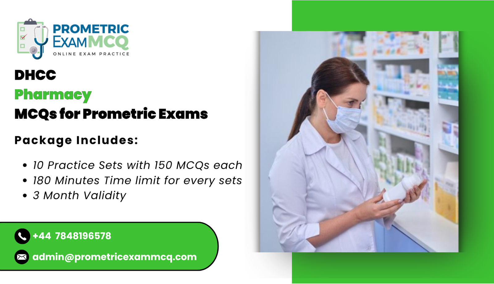 DHCC Pharmacy MCQs for Prometric Exams