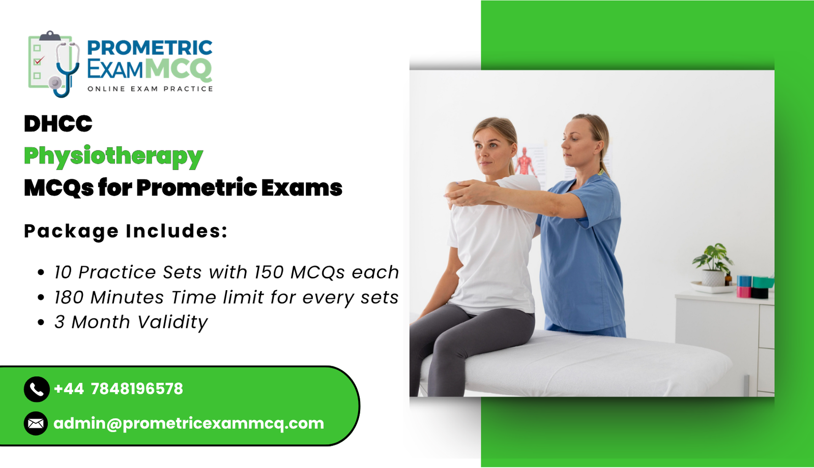 DHCC Physiotherapy MCQs for Prometric Exams