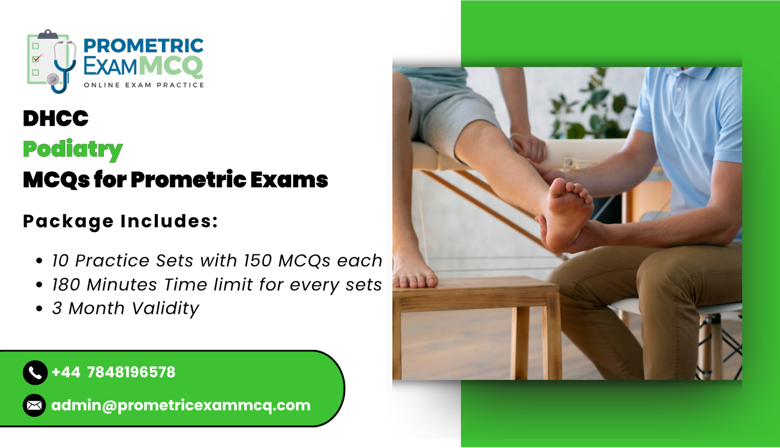 DHCC Podiatry MCQs for Prometric Exams