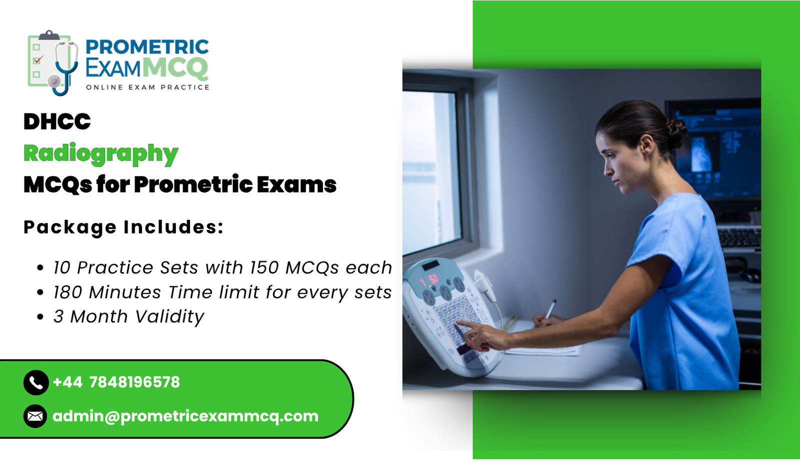 DHCC Radiography MCQs for Prometric Exams