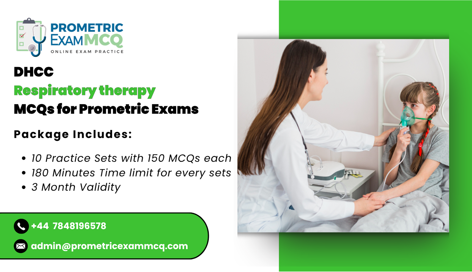 DHCC Respiratory therapy MCQs for Prometric Exams