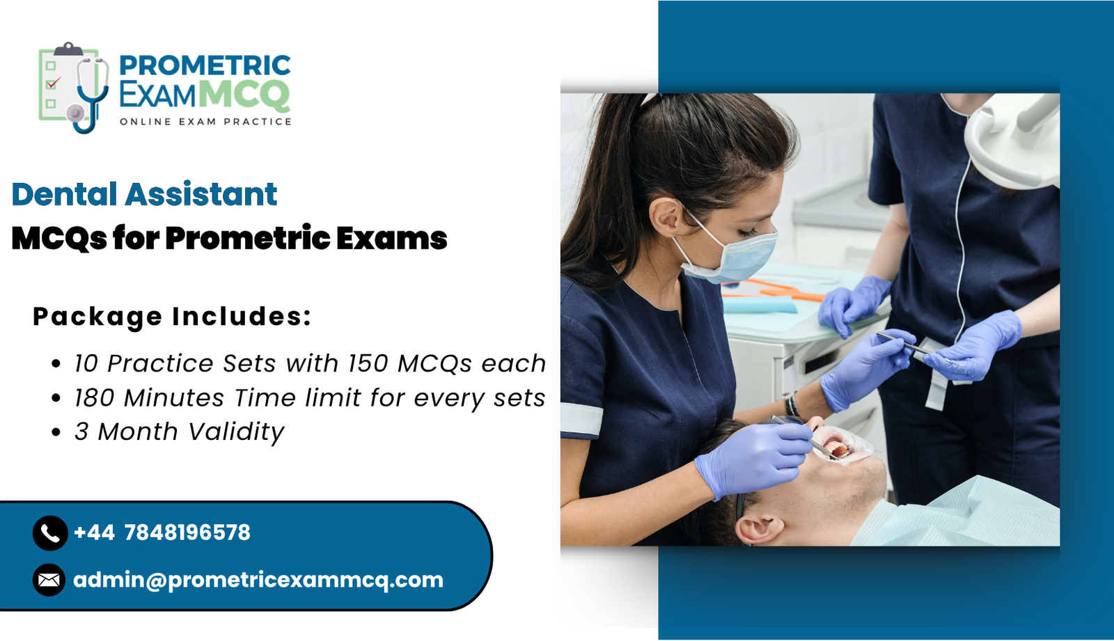 Dental Assistant MCQs for Prometric Exams