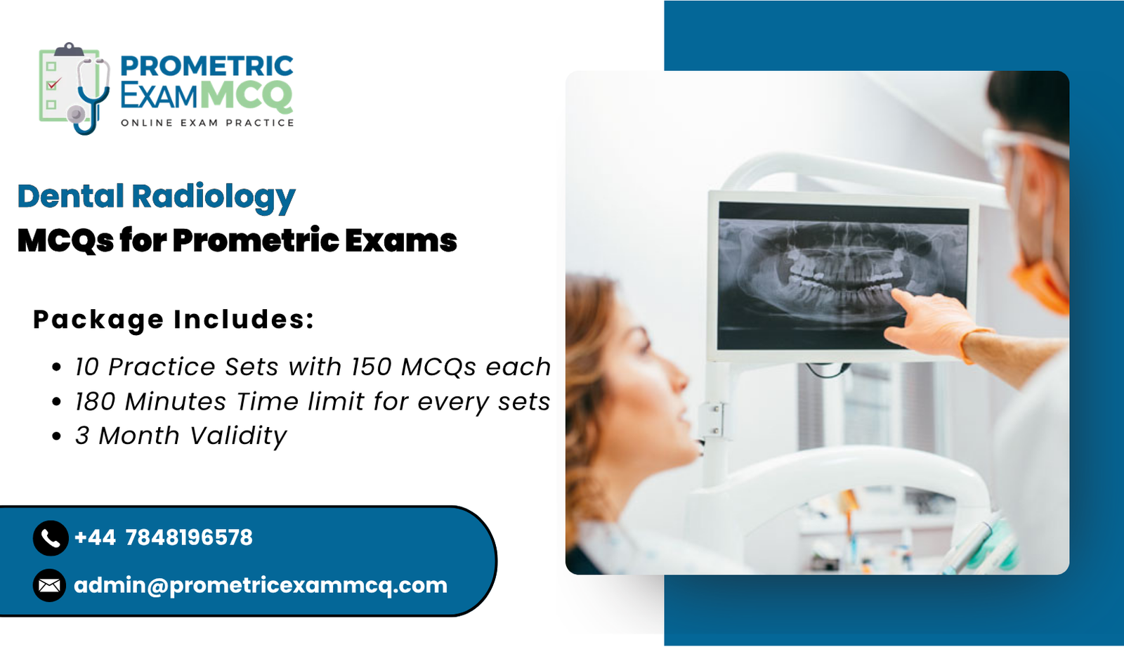 Dental Radiology MCQs for Prometric Exams