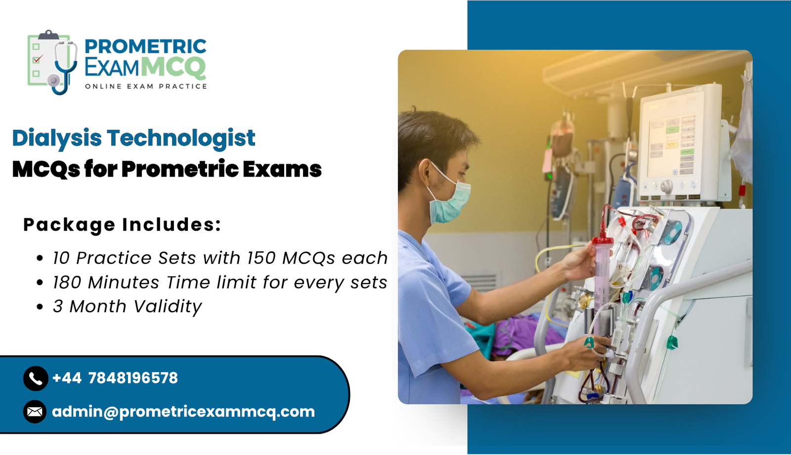 Dialysis Technologist MCQs for Prometric Exams