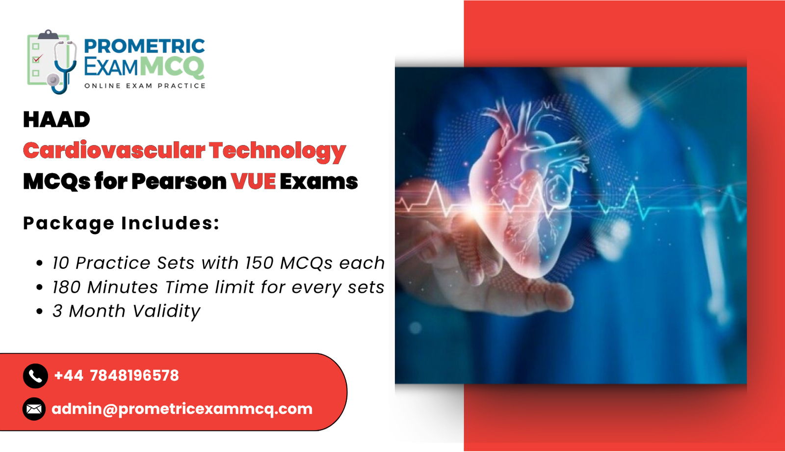 HAAD Cardiovascular Technology MCQs for Pearson Vue Exams