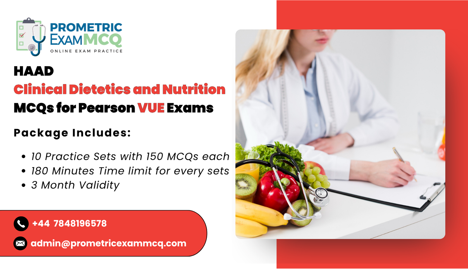 HAAD Clinical Dietetics and Nutrition MCQs for Pearson Vue Exams