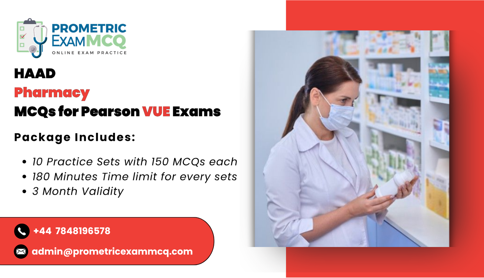 HAAD Pharmacy MCQs for Pearson Vue Exams