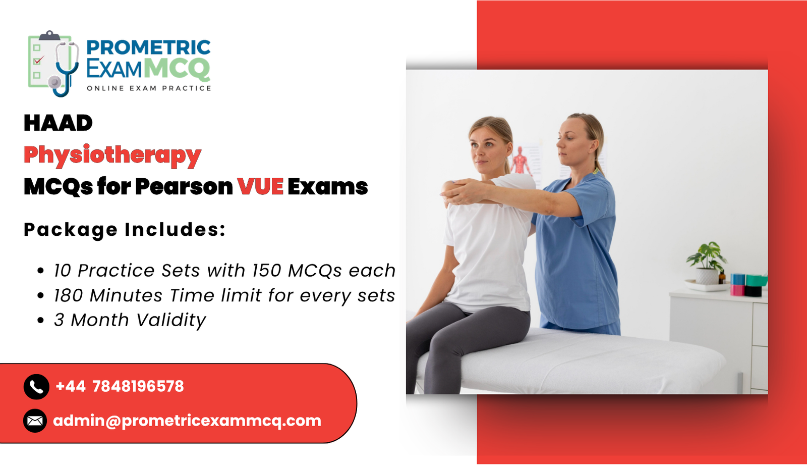 HAAD Physiotherapy MCQs for Pearson Vue Exams