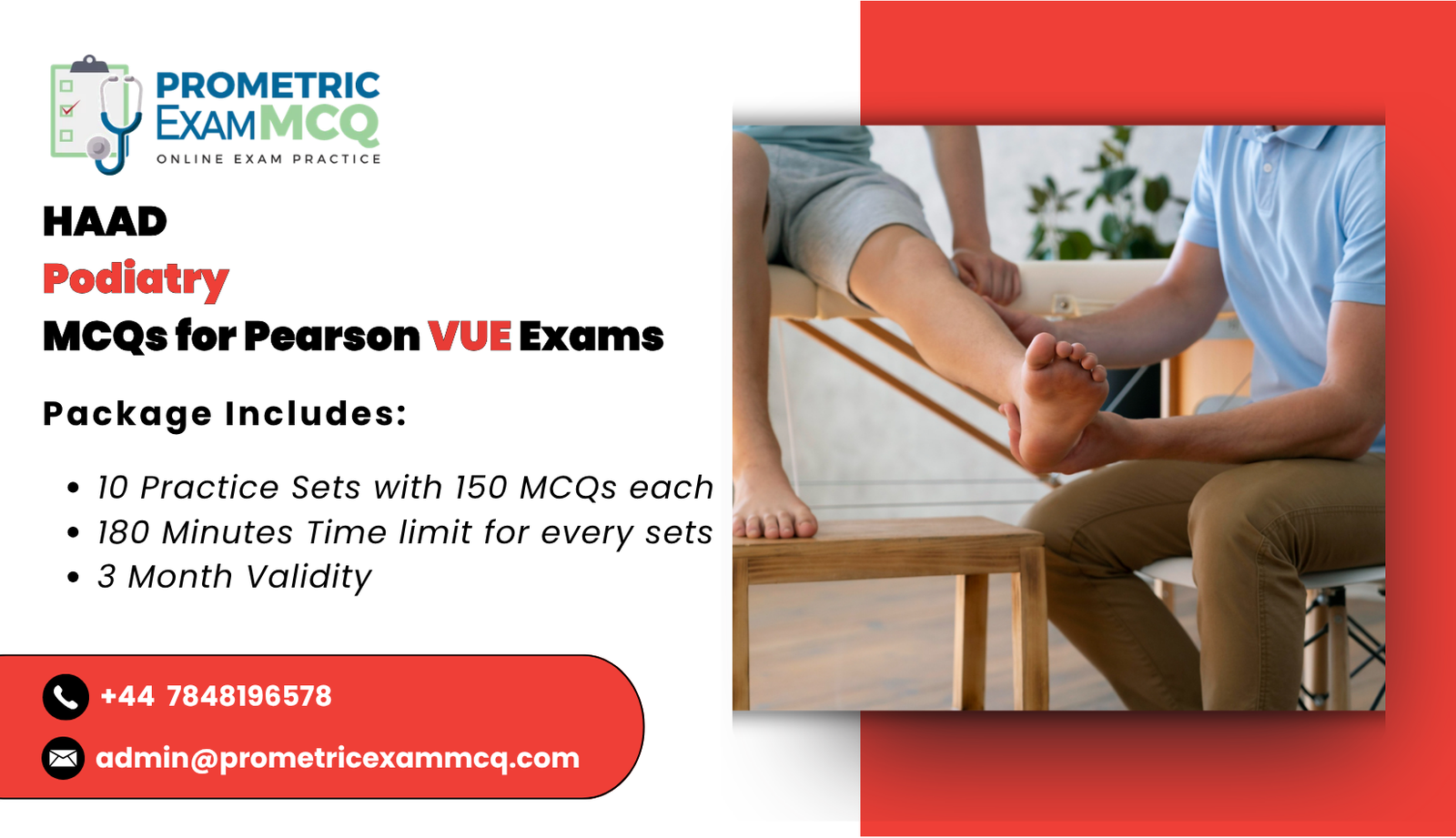 HAAD Podiatry MCQs for Pearson Vue Exams