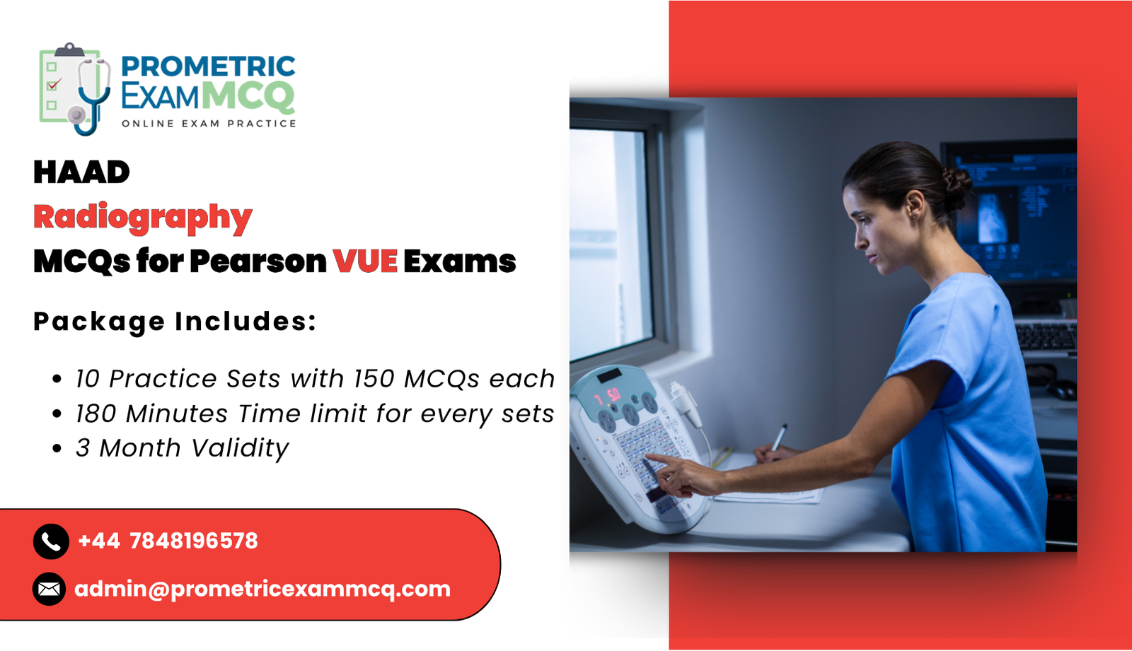HAAD Radiography MCQs for Pearson Vue Exams