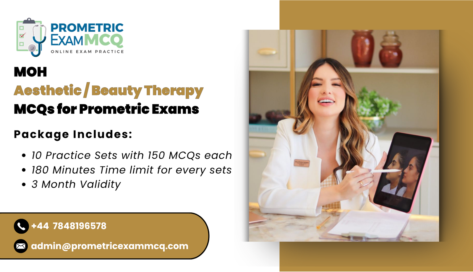 MOH Aesthetic _ Beauty Therapy MCQs for Prometric Exams