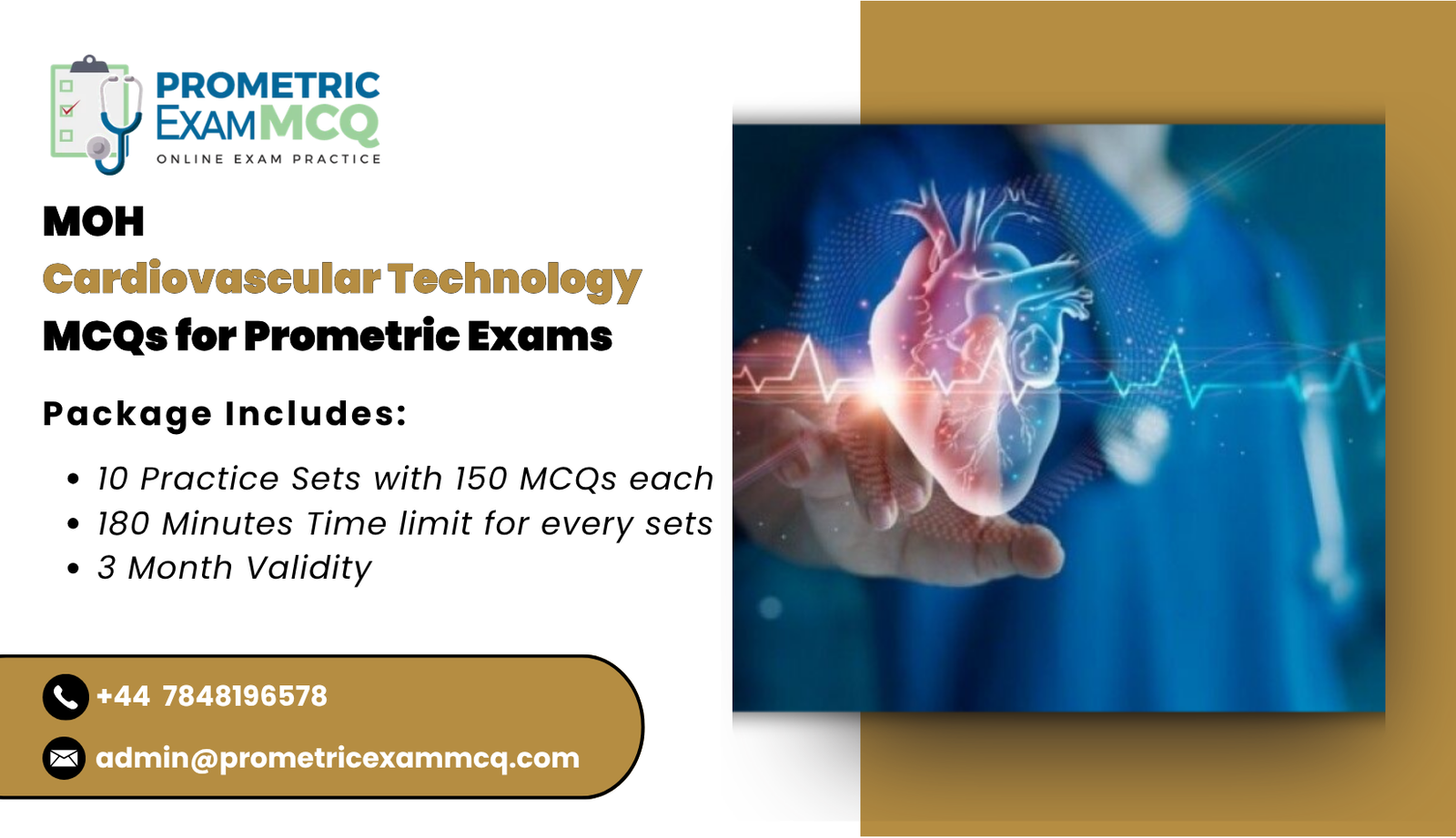 MOH Cardiovascular Technology MCQs for Prometric Exams