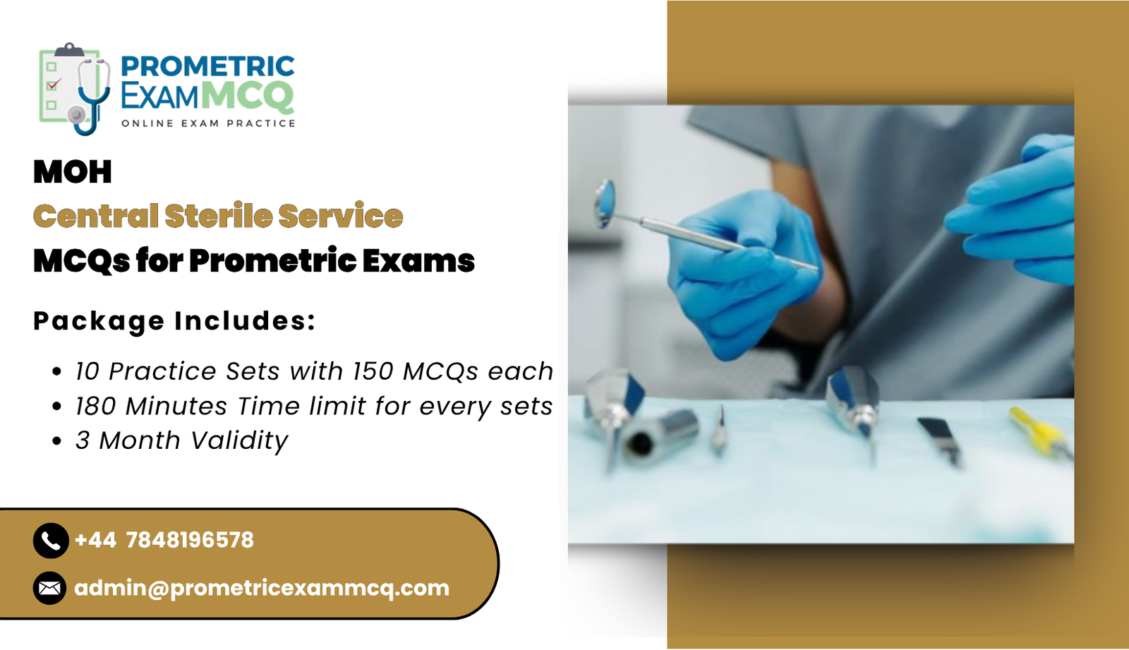 MOH Central Sterile Service MCQs for Prometric Exams