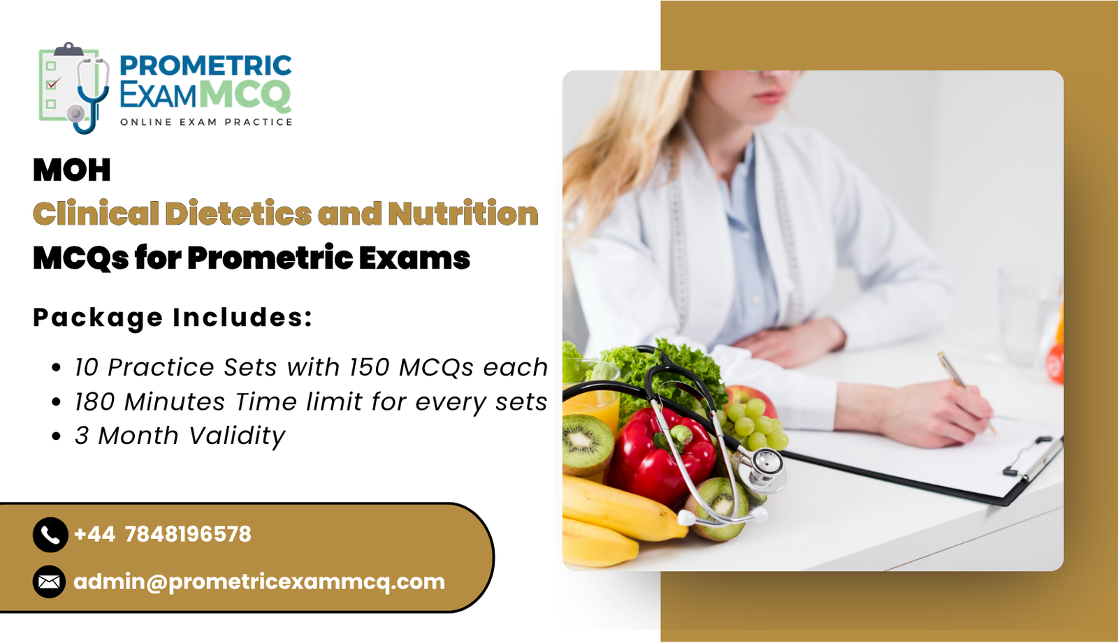 MOH Clinical Dietetics and Nutrition MCQs for Prometric Exams