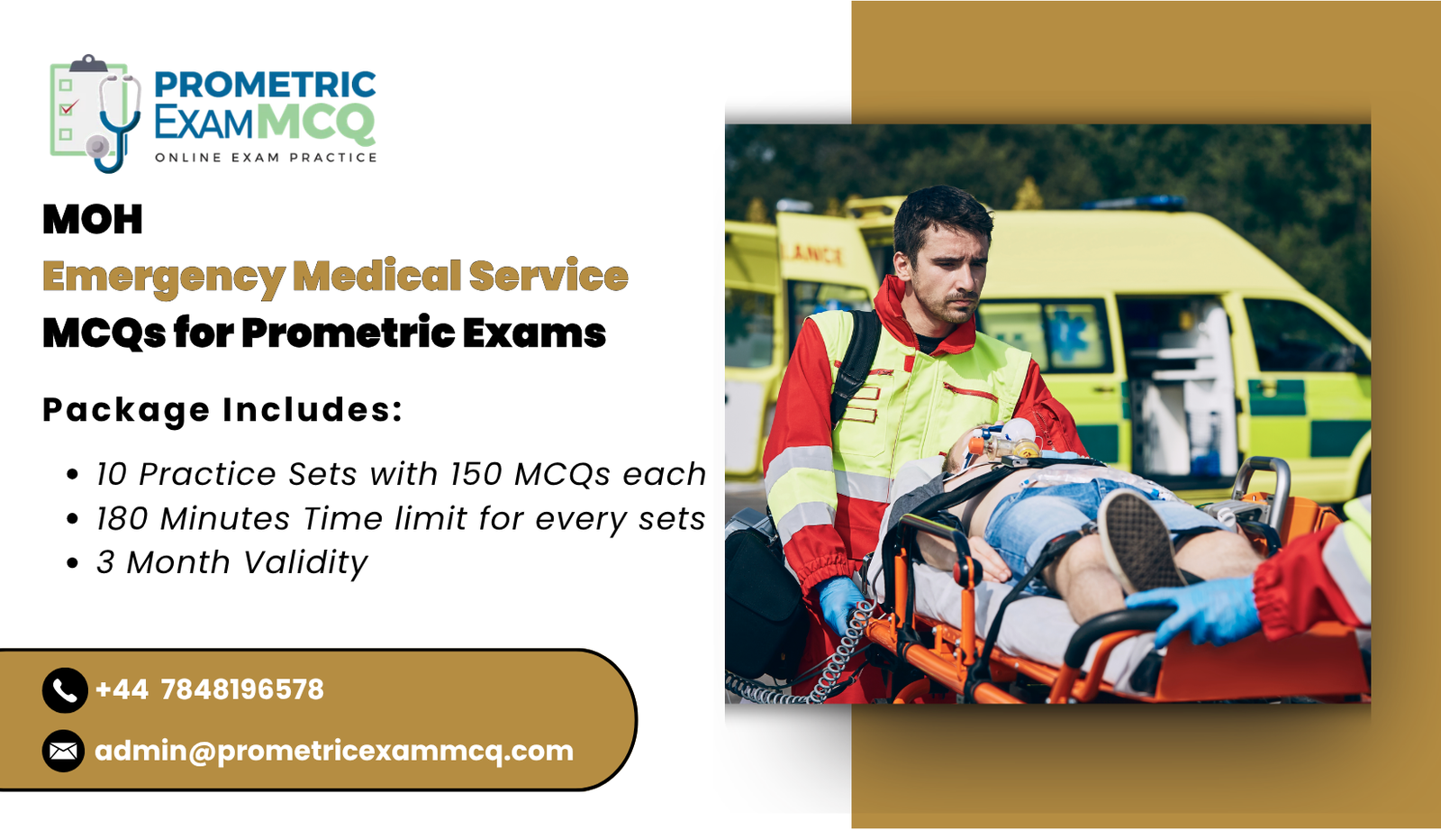 MOH Emergency Medical Service MCQs for Prometric Exams