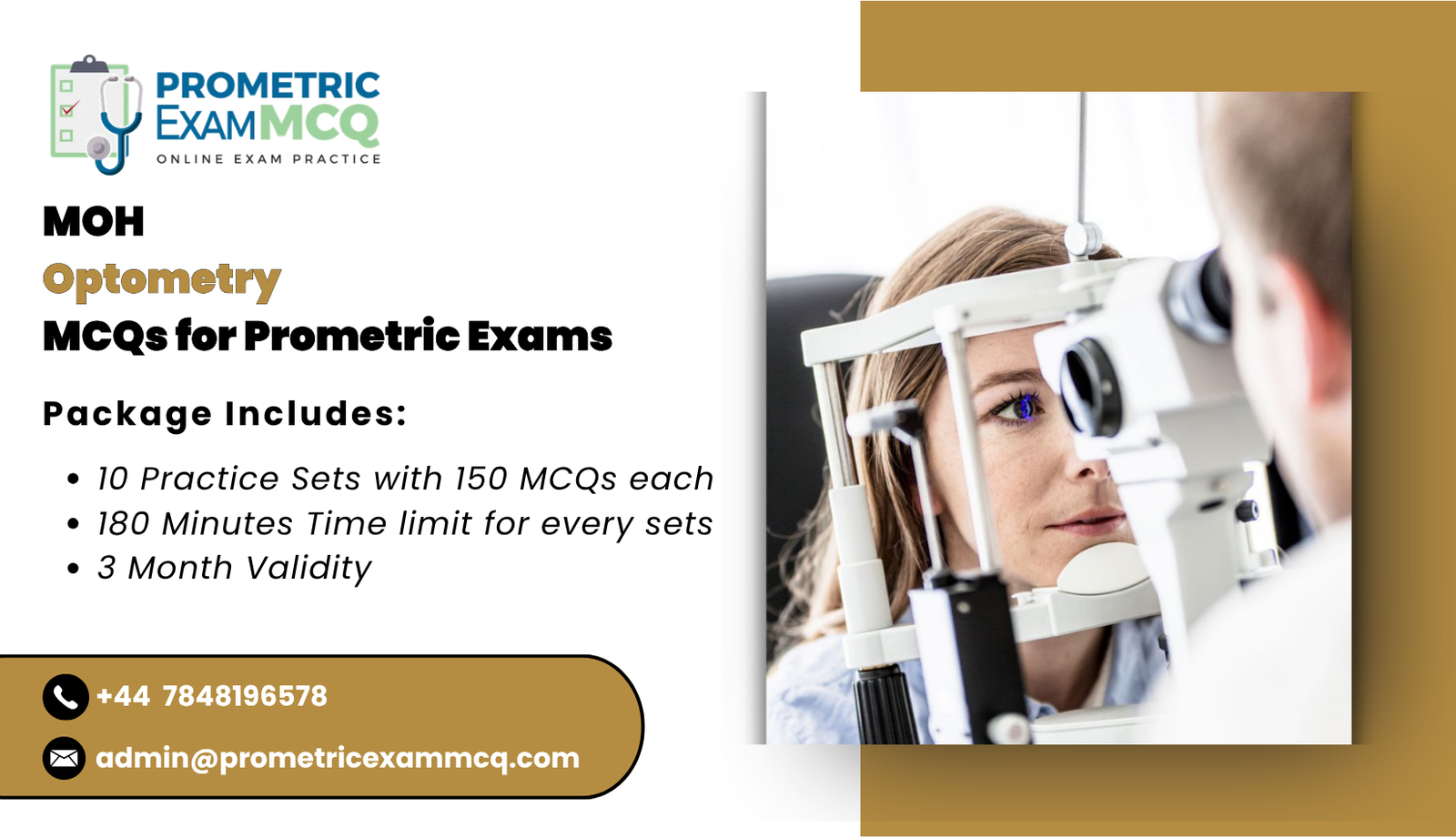 MOH Optometry MCQs for Prometric Exams