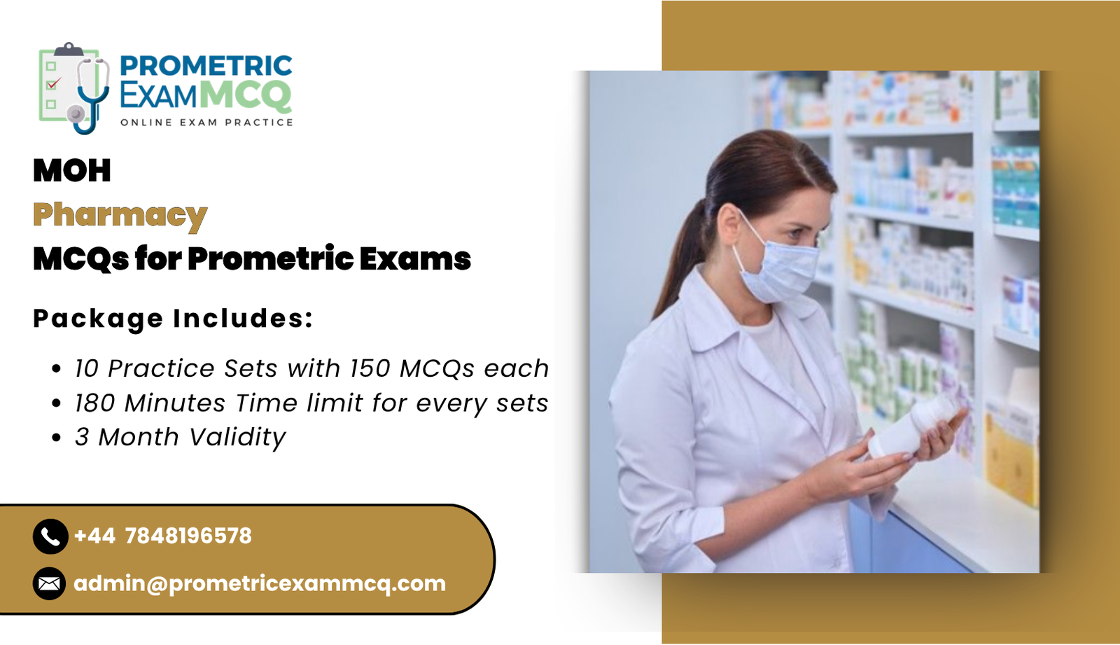MOH Pharmacy MCQs for Prometric Exams