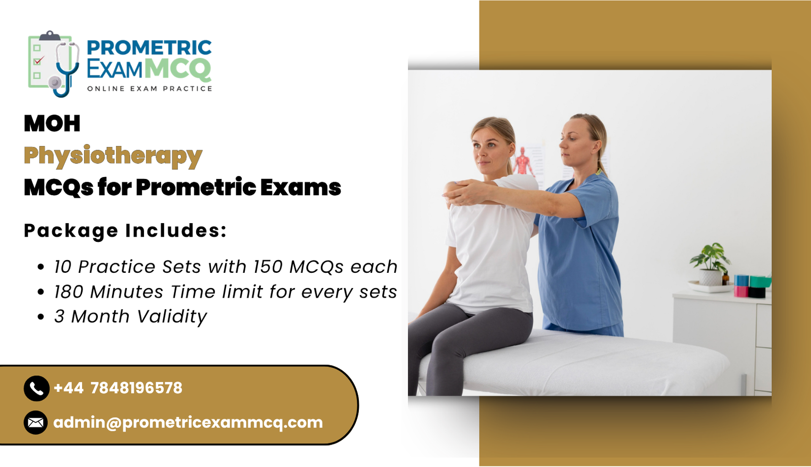 MOH Physiotherapy MCQs for Prometric Exams