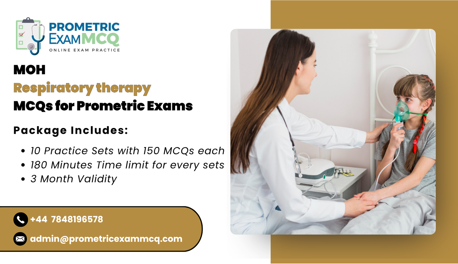 MOH Respiratory therapy MCQs for Prometric Exams