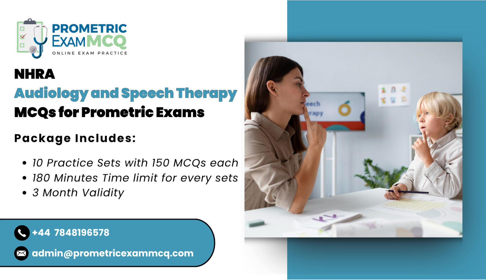 NHRA Audiology and Speech Therapy MCQs for Prometric Exams