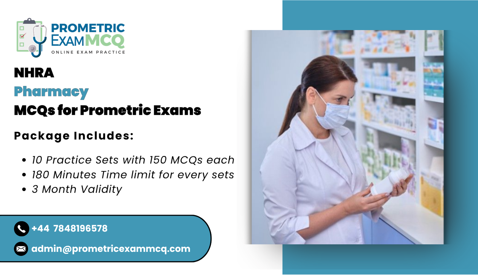 NHRA Pharmacy MCQs for Prometric Exams